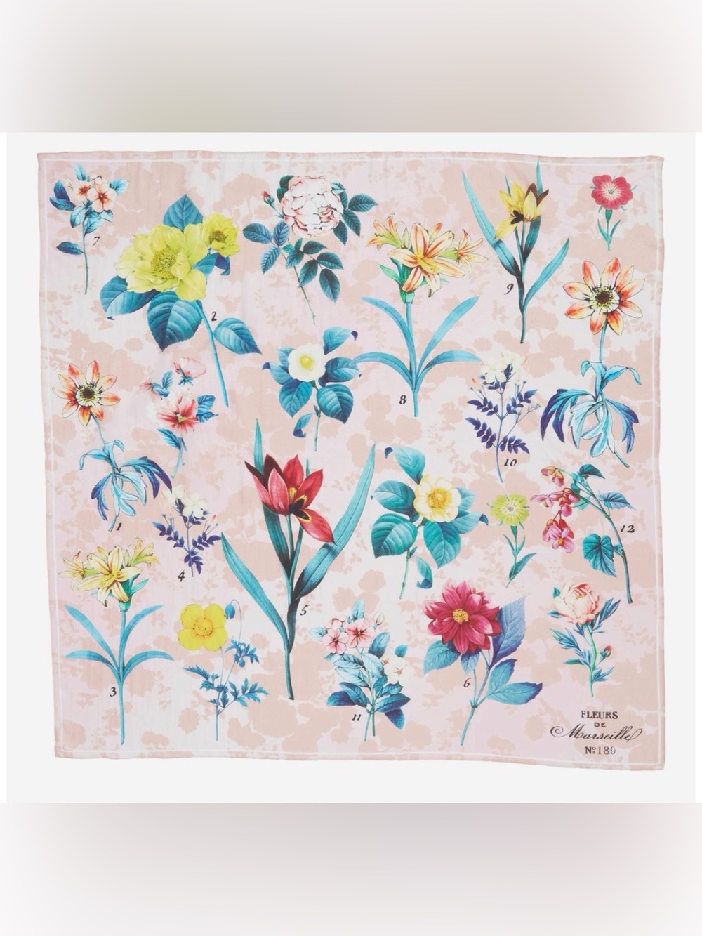 BNWT 100% Silk Nordstrom Floral Square Scarf Light Pink * FREE SHIPPING*